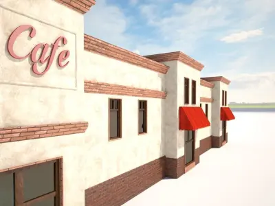 Market Building Low-poly 3D model