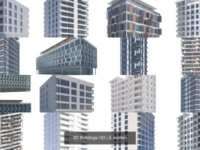 3D Buildings HD 3D Model Pack