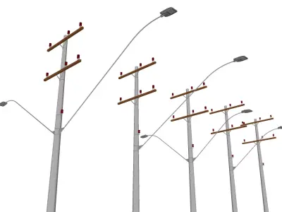 Concrete Lamp Post - Light Pole - Street Light - Group 11 3D model