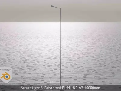 Street Light 5 Galvanized F1 M1 K0 A2 10000mm  Low-poly 3D model