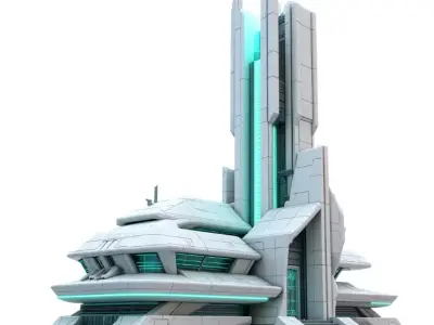 sci-fi military buildings  3D print model