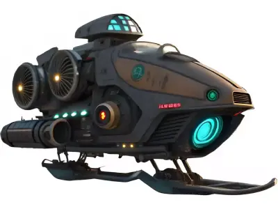 Futuristic Sci-Fi Hoverbike  High-Detail 3D Model Low-poly 3D model