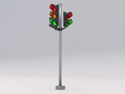Traffic Light LED 3 Low-poly 3D model