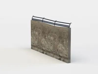 Wall fragment Low-poly 3D model