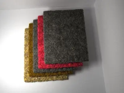 The Rug four different colored carpets hanging on wall 3D model