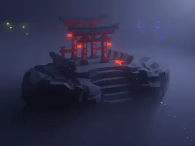 The Gates to the unknown worlds Low-poly 3D model
