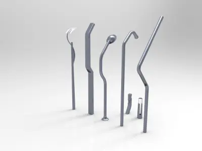 Modern Street Lamp-Bollard Set 3D model