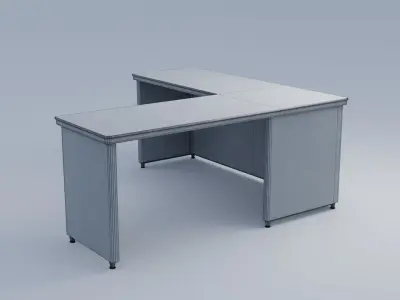 Retro Office Desk 4K and 2K Low-poly 3D model