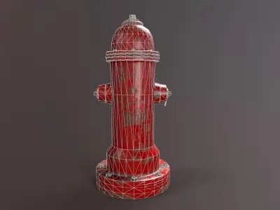 Fire Hydrant Low-poly 3D model