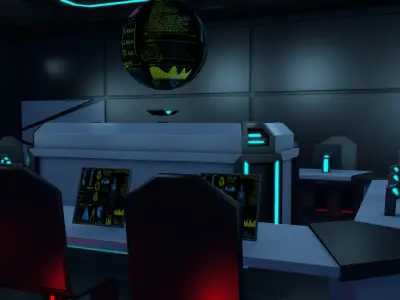 Sci Fi Black Room 3D model