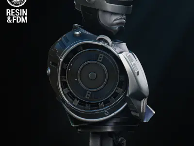 Wicked Movies Robocop Portrait Bust Tested for 3D printing 3D print model