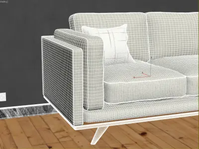 Sofa- scandinavian style- photorealist 3D model