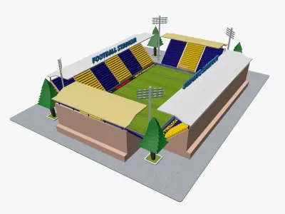 Cartoon Football Stadium Low-poly 3D model