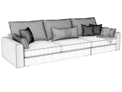 Modern 3 Seater Sofa 3D model buy