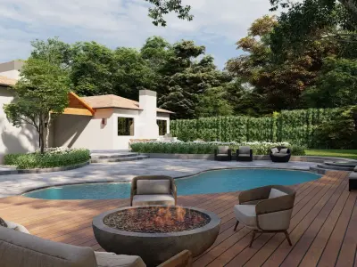 Garden Landscape 3D Model - SketchUp and Lumion Scene 3D model 3D model