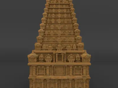 Tanjore Big Temple  Low-poly 3D model