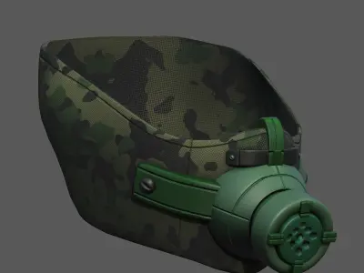 Gas mask respirator scifi futuristic 3d  Low-poly 3D model