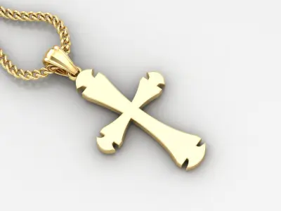 Light Gold 18K Cross Pendant 1CP029 3D print model