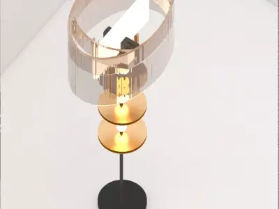 light model table lamp with shade 3D model
