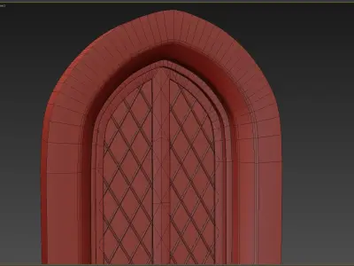Medieval window Low-poly 3D model
