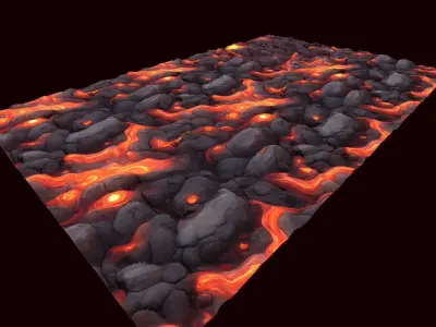 Lava Rocks Texture Hand-painted Seamless Tileable Texture