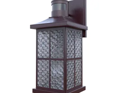 Outdoor Wall Lantern Light PBR 3D Model Low-poly 3D model