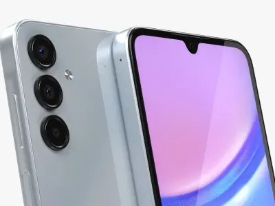 Samsung Galaxy A15 Light Blue Low-poly 3D model