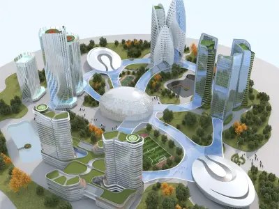 Future City Low-poly 3D model buy
