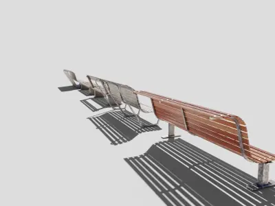 street chairs with 4k pbr textures model Low-poly 3D model