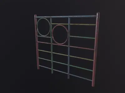 Soviet Oldschool Horizontal Bar 3D Model Low-poly 3D model