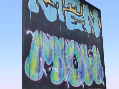 Graffiti wall X 3D model