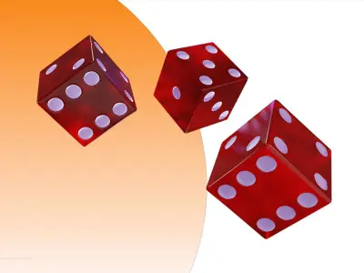 Single gambling dice for the entertainment industry 3D model