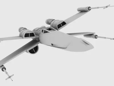 Star Wars Ralph McQuarrie X-Wing Concept V2 3D print model