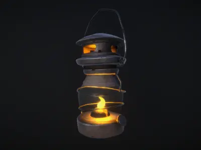 Stylized Lantern Low-poly 3D model