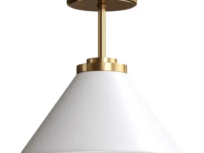 Churchgate Keyham Bathroom Semi Flush Ceiling Light 3D model