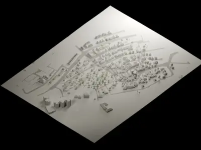 Small German Town Low Poly 3D model