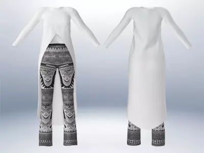 Tail Top and Separatable Leggins Low-poly 3D model