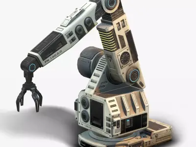 Robotic Arm 04 low poly Low-poly 3D model