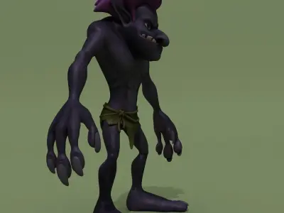 Cartoon Troll Purple 3D model