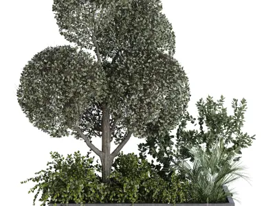 green plant in box exterior set 530 3D model