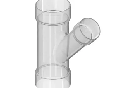 Transparent Plumbing Reducing Y Fitting 3D model