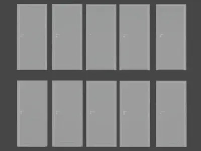 wooden door examples Low-poly 3D model