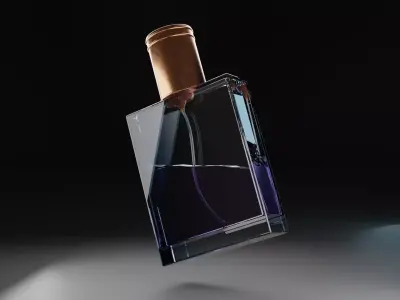 Premium Glass Perfume Bottle Low-poly 3D model