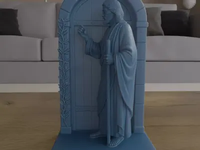 Christ Knocking at the Door 3D Sculpture STL 3D print model