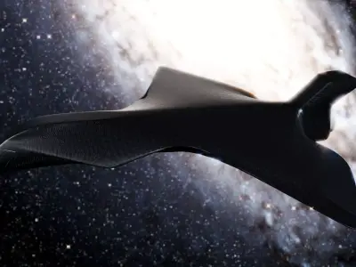 Space Ship in Space Scene 3D model