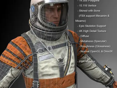 CS04 Space Suit LITE VERSION 4 Low-poly 3D model