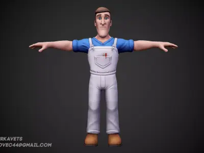 Man Builder Low-poly 3D model