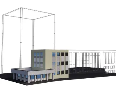 3D old archive building Almaty Kazakhstan 3D model