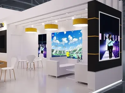 Exhibition Stand Stall 3 Side Open 8X6 3D model