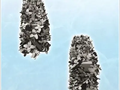 Long bush with foliage 3 3D print model